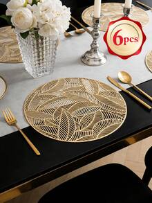 1-200 Peças Sousplat Minimalista Dourado de PVC, Lavável, Fácil de Limpar, Limpo com Pano, Antiderrapante, Jogos de Mesa de Jantar, Doce Nostalgia, Sousplat Elegantes, Aparelho de Mesa, Tapete de Cozinha e Jantar, Decoração de Casamento e Feriados - Multicolorido - Visão 26