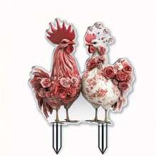 Happy Easter 2D Acrylic Garden , Bunny Family Yard Sign, Colorful Easter Egg Lawn Ornament, Spring Outdoor Waterproof Decor, Flat Weatherproof Holiday Garden Insert - A - View 1