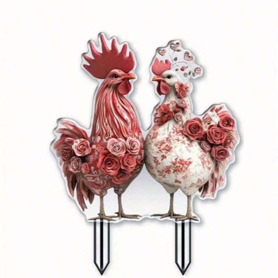 Happy Easter 2D Acrylic Garden , Bunny Family Yard Sign, Colorful Easter Egg Lawn Ornament, Spring Outdoor Waterproof Decor, Flat Weatherproof Holiday Garden Insert - A - View 1