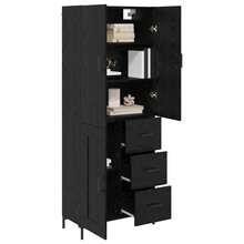 vidaXL Highboard in Schwarzeichen-Optik, 69,5 x 34 x 180 cm, Holzwerkstoff - nero - Visualizzare 3