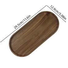 Oval Wooden Tray, Bathroom Storage, Living Room Decor, Kitchen Organization, Kitchen Decor, Bathroom, Wooden Tray, It Can Hold Perfumes, Candles, Soaps, Jewelry And More, Ideal Gift For Ramadan, Valentine's Day And New Year - Brown - View 15