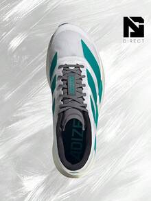 Adidas Adizero Evo SL White Pure Teal– Men's Lifestyle Sneakers – Shoes For Man -Vintage-Spring & Summer-Inspired Running Shoes, Shock-Absorbing Comfort, Gym To Streetwear Casual Wear-Easter Gift–JS4487 - Cloud White/Pure Teal/Grey Four - 查看 4