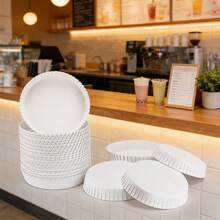 200pcs Compostable Paper Cup Lids, 100% , Choice For Cafes, Schools And Homes, Camping Supplies, Party Supplies, Friend Gatherings, Family Dinners - Multicolor - View 6