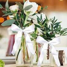 10 chiếc nơ trang trí bằng polyester, nơ trang trí bó hoa màu trắng, thích hợp cho trang trí ngày lễ, đồ thủ công mỹ nghệ và quà tặng theo phong cách đồng quê | Nơ ruy băng polyester cổ điển, thích hợp cho trang trí nhà cửa và đám cưới trong dịp lễ, trang trí ngày Valentine, trang trí ngày của Mẹ, trang trí lễ tốt nghiệp, trang trí quà tặng, trang trí bao bì kẹo. - Kiểu 2 màu trắng - Xem 6