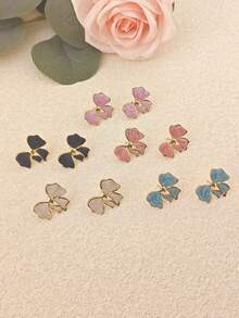 Europäisch-amerikanischer, farbiger, goldfarbener Edelstahl Schleifenohrstecker für Frauen, vielseitiges, einfaches Öltropfen-Design Schmuck für Frauen, Strand, Sommer, Boho-Schmuck, süße Ohrringe für Teenager-Mädchen, klobiger Schmuck für Frauen, Sommer-Strandurlaub Bikini-Accessoires, attraktive Kleidung, Hochzeitskleider Accessoires - vielseitiger Schmuck perfekt zum Tragen beim Schwimmen, Baden, Trainieren, großartig als Valentinstag, Geburtstag, Muttertag und Urlaubsüberraschung. - Verschiedenfarbig - Übersicht 2