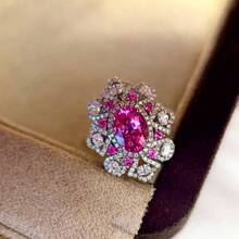 Elegant White Gold Plated Zirconia Secret Garden Ring For Women - Pink - View 3