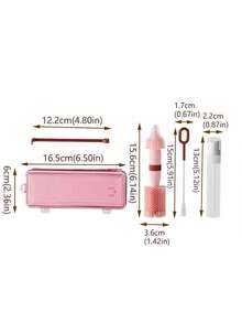 5pcs Baby Portable Silicone Bottle Cleaning Set, Multi-Functional Travel Outdoor Kit, Baby Nipple Brush Dryer Rack Set, Pink Portable Outdoor Bottle Cleaning Kit - Multicolor - View 6