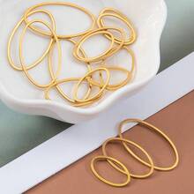 10pcs Stainless Steel Oval Hollow Pendant Connectors, Suitable For DIY Resin, Jewelry Making, Necklace, Bracelet, Beaded Earrings, Handmade Frame Accessories, Multi-Size - Stainless Steel Ring - View 11