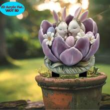 Happy Easter 2D Acrylic Garden ,Cute Bunny & Bear Decor,Flat Easter Egg Yard Sign,Spring Outdoor Lawn Ornament,Weatherproof Holiday Garden Decoration - A - View 3