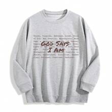 God Says I Am Christian Sweatshirt, Bible Verse Sweater, Christian Sweat For Women, Jesus Christian Christmas Gift,Love And Grace - 淺灰色 - 查看 1