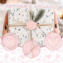 30张珍珠粉色心形自粘蜡封贴纸，适用于礼品、婚礼请柬信封、情人节/结婚礼物 - 珠光粉愛心 30PCS - 查看 8