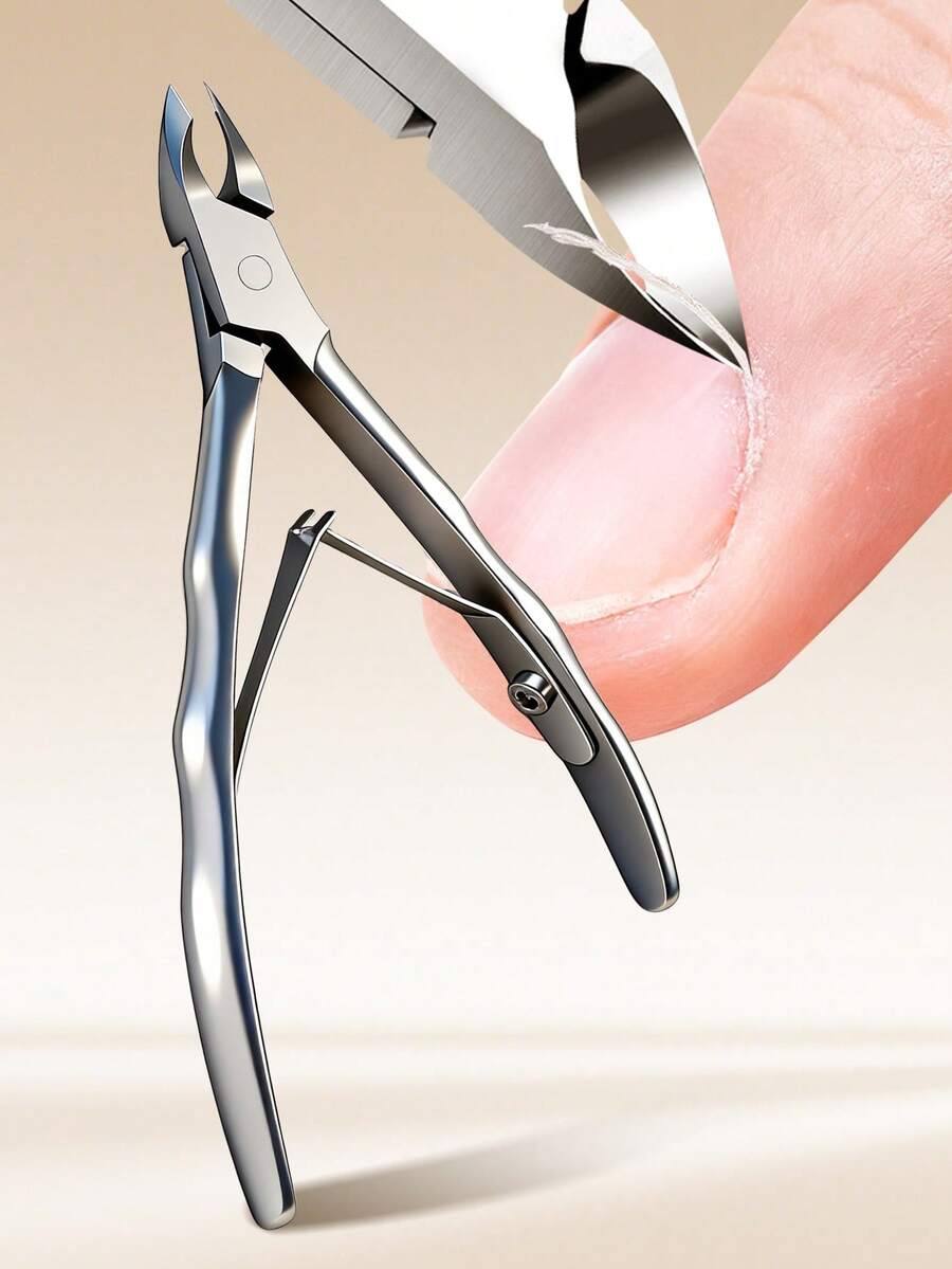 ANDVICTORY 1pc Stainless Steel Cuticle Nipper, Professional Nail Cuticle Trimmer With Non-Slip Handle, Manicure Tool For Nail Care And Cuticle Removal - Multicolor - View 1