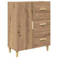 vidaXL Highboard Handwerks-Eiche 69,5 X 34 X 180 Cm Holzwerkstoff - Gelb - Übersicht 6