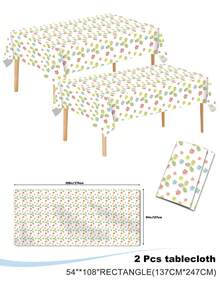 1/2pcs Easter Egg Tablecloth, Disposable Plastic Tablecloth, Waterproof And Oil-Proof, Protect Tabletop, Home Supplies - Multicolor - View 10