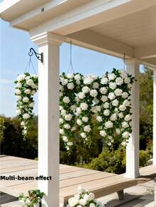 1pc Artificial Hanging Rose Decor | Bohemian Style Plastic Rose Garland Suitable For Wall, Patio, Room, Garden, Wedding And Spring Decoration, Suitable For Easter, St. Patrick's Day, Valentine's Day - Multicolor - View 1