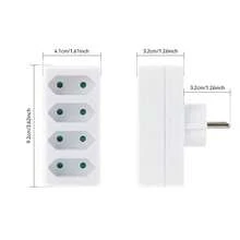 CILIA 2个装 4合1 欧标插头适配器，2300W 墙壁插座分线器（不含电源线），便携式多功能插座扩展器，适用于家庭、旅行、办公室，白色 - 查看 2