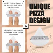 1 pieza/3 piezas/5 piezas/10 piezas/15 piezas/24 piezas Juego de borlas de polvo en forma de triángulo negro para polvo suelto, con terciopelo de cristal de pelo corto, suave y adhesivo, regalos, viajes, artículos baratos, artículos esenciales de viaje - Blanco - Ver 10