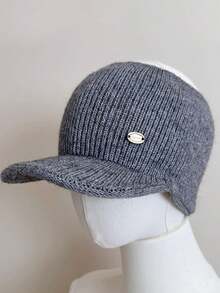 1pc Women's Scarf Neck Warmer Set, Thick Autumn/Winter Detachable Collar Hat, Knitted Hooded Cowl Neck Warmer, Casual & Versatile - Khaki - View 5