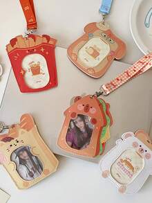 1个可爱卡通小狗挂绳卡套，学生公交卡、校园卡、迷妹3英寸卡包 - 彩色 - 查看 5