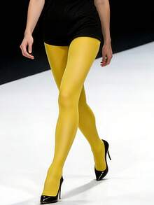 Vớ nữ Aurora Horse Oil Sexy 1 đôi - Vớ mỏng, mềm mại và dưỡng ẩm, thích hợp mặc hàng ngày, đi mua sắm, hẹn hò và tạo phong cách thường nhật. - Màu vàng - Xem 8