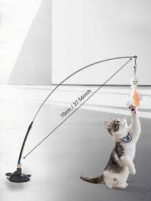 6pcs/Set Funny Cat Teaser Toys - Interactive Cartoon Design, Non-Electric, Attract Cats To Play, Promote Exercise And Intelligence. - Grey - View 10