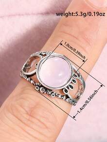 1 chiếc nhẫn thời trang nữ, thích hợp làm quà tặng đám cưới, lễ đính hôn, tiệc tùng, quà tặng ngày Valentine. - Bạc - Xem 8