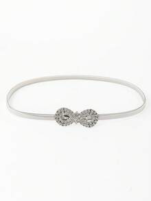 1件装女士弹力腰带，配金属弹簧腰链，百搭连衣裙配饰 - 金屬腰封 - 查看 4