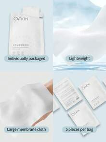 Catkin Moisturizing Makeup Remover Wipes, 5 Sheets, Alcohol-Free, Gentle & Moisturizing For Face & Eyes, Convenient For Travel, Easy Makeup Removal - White - View 4