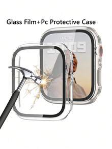 Apple Watch 10th Gen Transparent PC Protective Case, Shock-Proof Hollow-Out Cover For Apple Watch Series 8/Ultra/Series 7/Series 11, 42mm/46mm - Transparent+Glass-film - View 31