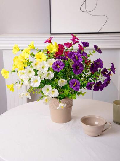 Hoa bìm bìm giả, hoa sống động như thật, chống tia UV, lý tưởng cho trang trí ngoài trời mùa xuân và mùa hè, hiên nhà, sân thượng, hộp cửa sổ, vườn, chậu cây, thích hợp cho tiệc độc thân, lễ Phục sinh, Ngày của Mẹ, Ngày Valentine.