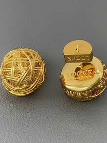 2件装 2025新款极简字母奢华闪亮耳钉，百搭优雅耳环 - 編織耳環 - 查看 5