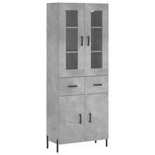 vidaXL Highboard In Betongrau, 69,5 X 34 X 180 Cm, Holzwerkstoff - Grigio - View 2