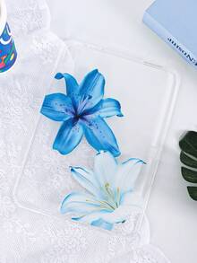 1 件装 TPU 软壳，蓝色百合花图案，兼容 iPad Pro Mini 1/2/3/Mini 4/Mini 5/Mini 6/Mini 7/Air/Air 2/9.7/10.2/10.5/Air 4/Air 5/10.9/Pro 11 英寸/第十代/Air 11 英寸 (M3) 2025/Pad (A16) 11 英寸第十一代 2025、A7/A8，轻薄超薄软壳，简约/个性化/创意/清新设计，TPU 平板电脑保护套，透明外壳，无笔槽 - 彩色 - 查看 6