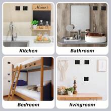Queekay 4 Pcs Folding Hideaway Coat Hooks Heavy Duty Wall Towel Hooks For Bathrooms Retractable Coat Space Aluminum Wall Hanging Holder For Closet Scarf Hat Robe Key Purse Bag(Black) - 黑色 - 查看 5