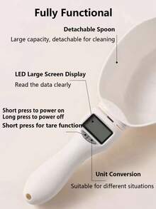 1pc 800g Digital Kitchen Scale, LED Display Digital Measuring Spoon, Detachable Household Spoon For Tea, Milk Powder, Food - Multicolor - View 6