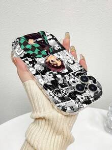 : personaje de anime con espada y paneles. Esta elegante funda es compatible con iPhone 17, 16, 15, 14 Pro Max, 13, 12, 11, XR y XS Plus. Fabricada en TPU flexible, resistente a golpes y arañazos, ofrece una excelente protección contra caídas y un agarre cómodo. Es un regalo ideal para familiares, amigos y seres queridos, y una opción perfecta para festivales. - transparente - Ver 6