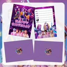 1 套女巫狩猎主题派对邀请卡、信件、贴纸、派对用品 - 随机 - 彩色 - 查看 2