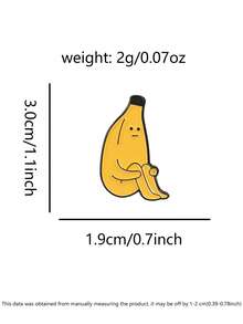 1 件趣味社交互动徽章，懒散香蕉人清新色彩设计，送给志同道合的朋友，幽默礼物，时尚展示场景 - 黃色 - 查看 3