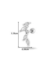 Toppiercing 1pc Micro-Inlaid Zirconia Creative Graphic Stainless Steel Cartilage Piercing Earring - Multicolor - View 3