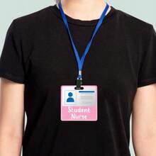 Pink Student Nurse Badge Glitter Nurse Badge Buddy Horizontal Id Name Identification Tags Accessories For Women Coworkers Resident Nurses Aesthetic - Hồng - Xem 5