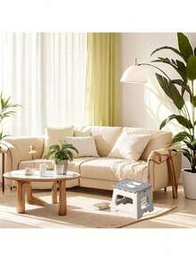 1 pieza aburete Plegable portátil con asa, Taburete de Plástico Antideslizante Reposapiés Compacto y Resistente Escalera Ligera Sillas Plegables Ideal para Baño Cocina Dormitorio Camping,portátil mini silla plegable al aire libre para adultos, silla de pesca portátil - Gris - Ver 11