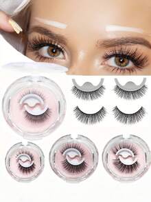 Self-Adhesive False Eyelashes, Convenient With Built-In Glue Strips, Suitable For Beginners - Multicolor - View 2