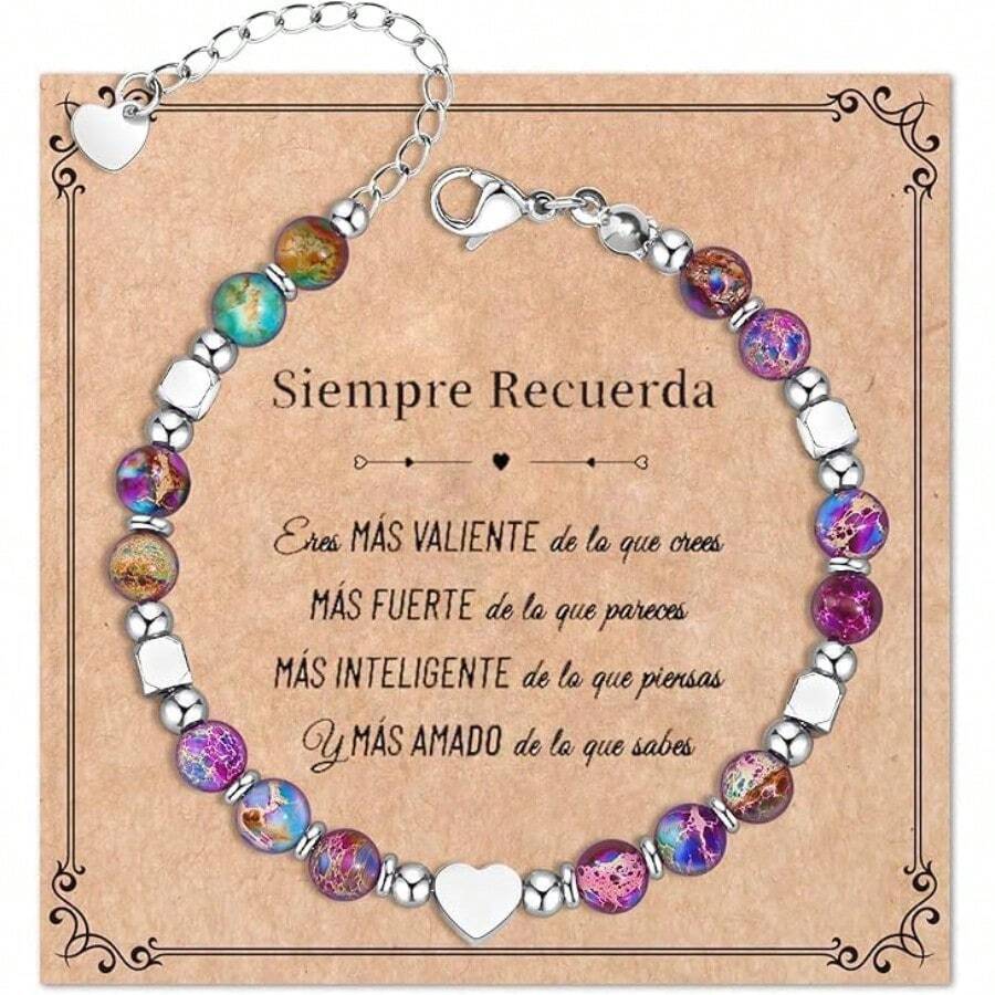 Pulsera de Plata 925 para Mujer, Estrella Brazaletes para Mujer, Ajustable a 18CM, Accesorios y regalos elegantes y elegantes para Mujer, Mamá, Cumpleaños, Día San Valentín, Aniversarios - Morado - Ver 1