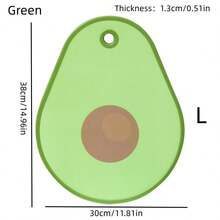 1pc Avocado Cartoon Antibacterial Cutting Board, New Year Valentine's Day Kitchen Essentials, Double-Sided Usable Thickened Plastic Chopping Board - Green - View 3