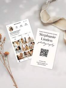 200pcs Personalized Business Cards,Personalized Wedding Photographer Business Card,Customize Photo And Text,Personalized Professional Work Cards, Art Business Cards,Exclusive Customized VIP Cards - A - View 5