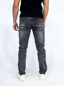 Men's Premium Slim-Fit Stretch Lycra Spandex Jeans - Xám - Xem 4