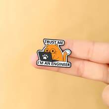 TRUST ME T'M AN ENGINEER Enamel Brooch Pin Fashion Decorative Brooches Ornaments Lapel Bag Badges Jewelry Gifts Gifts For Mother, Father, Graduation, And Teacher - Multicolor - View 7