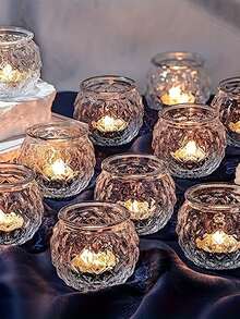 6/1pc Green Glass Rhinestone Candle Holder, Suitable For Wedding Centerpiece Decoration, Dining Table Decor, Home Decor, Family Gathering, Tabletop Decor, Theme Party - Multicolor - View 8