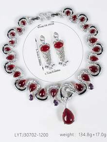 1 Set Damen Mode Schmuckset, Halskette, Ohrringe, Schlange, geeignet für Frauen/Braut/Brautjungfer/Urlaub/Party/Hochzeit/Bankett, Geschenk - Schmuckset - Übersicht 9
