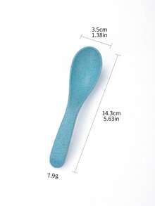 4pcs Wheat Straw Children & Adult Small Spoons, Creative Cute Anti-Drop Anti-Scald Dinnerware Spoons - Multicolor - View 2